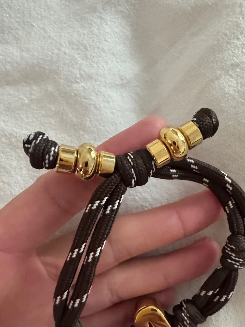 BaubleBar Knotty Initial Custom Bracelet - Brown Single Letter “A”